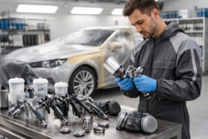 découvrez notre guide complet pour choisir le pistolet à peinture carrosserie idéal, avec des conseils de peintres professionnels pour un résultat impeccable.