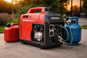 découvrez le honda eu20i bi-carburation, un groupe électrogène polyvalent fonctionnant aussi bien au gaz qu'à l'essence pour une utilisation flexible et économique.