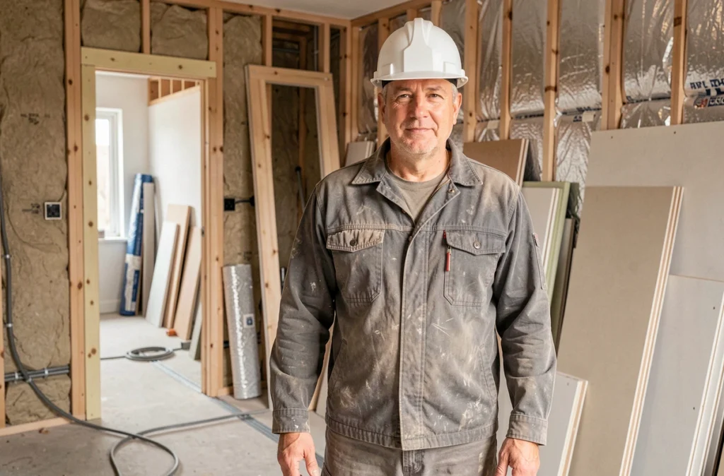 Entrepreneur en rénovation tous corps d'état sur un chantier de rénovation intérieure pour l'Entreprise Michel de Pinho