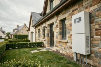 Pompe à chaleur installée sur une maison individuelle en Vendée, représentant les meilleurs installateurs de la région